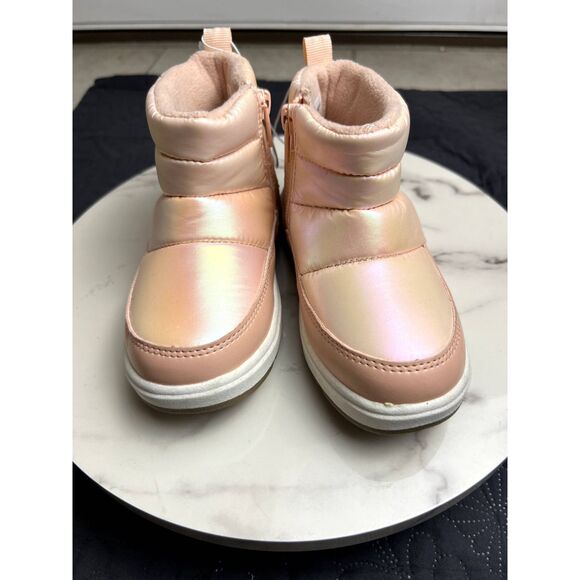 Cat & Jack Girls Jules Puffer Slip-on Booties Snow School Winter Blush SZ 5 &10 - Picture 2 of 12